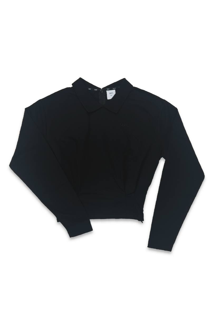 STRETCH COLLAR SHIRT - BLACK -