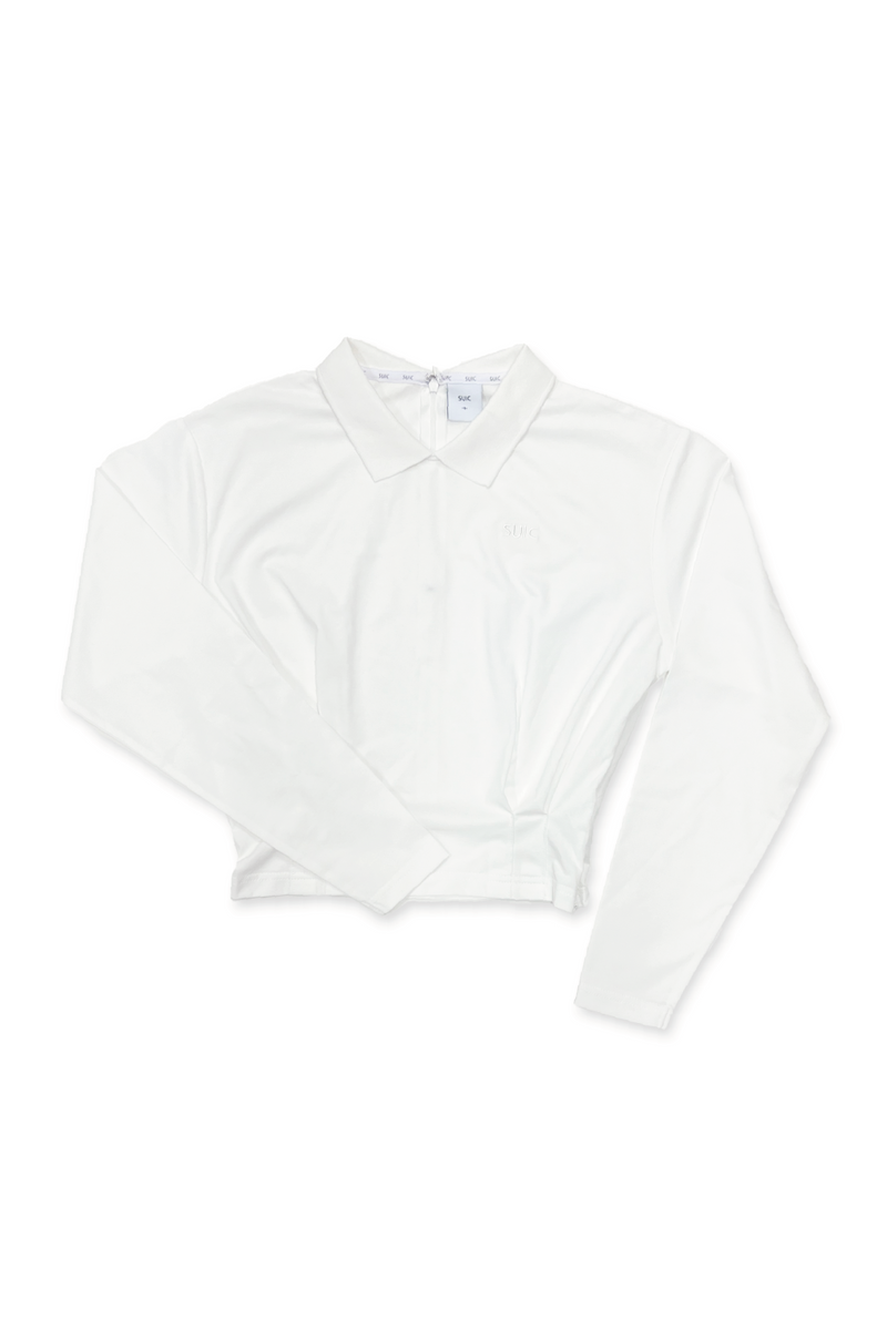 STRETCH COLLAR SHIRT - WHITE -